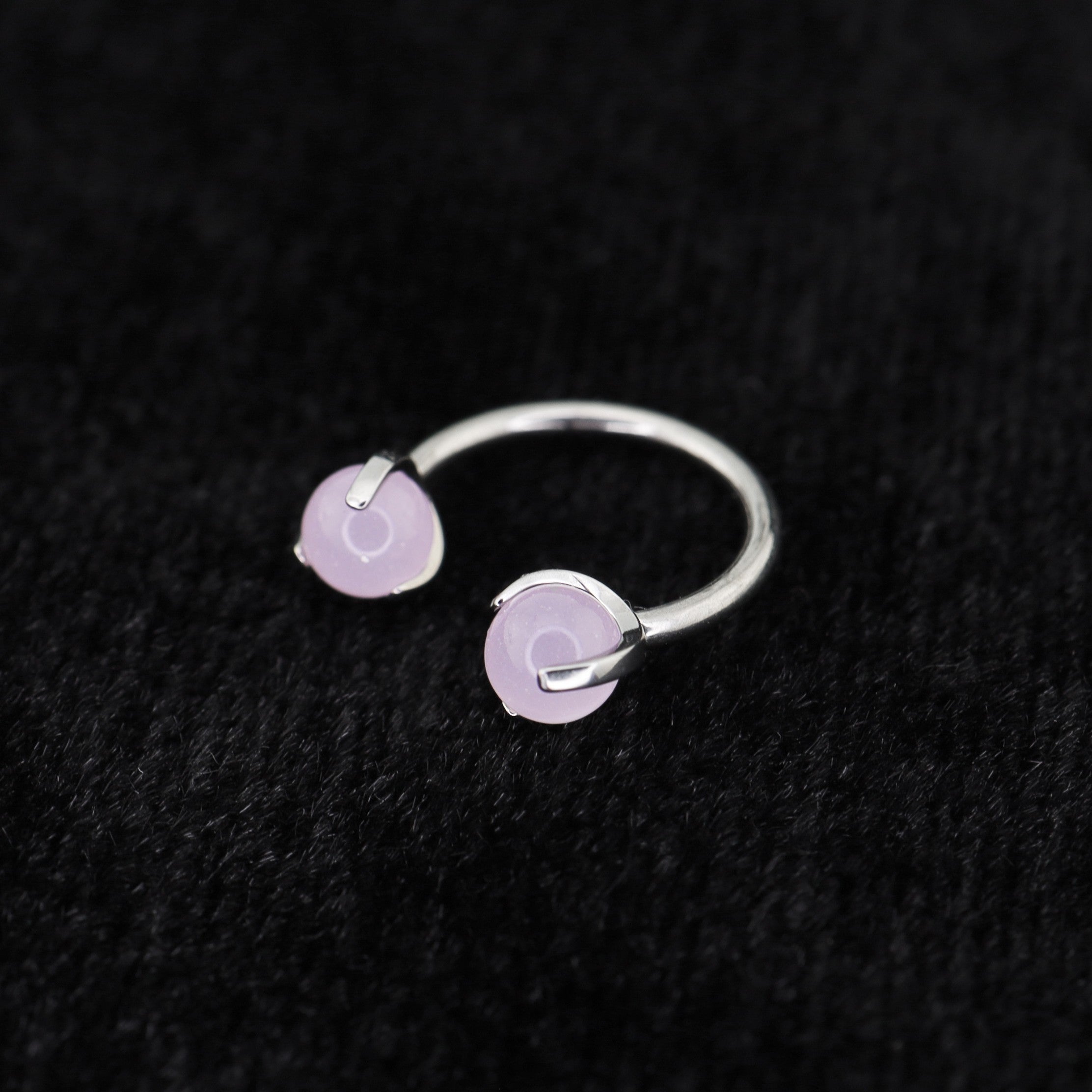 16G Pastel CZ Titanium Horseshoe Ring - 16G Pastel CZ Titanium Horseshoe Ring - Pink / 8mm by CRUXJEWELRY