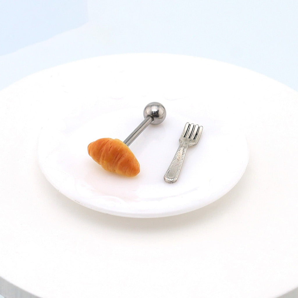 Star Baker - Resin Croissant Shaped Tongue Peg - Star Baker - Resin Croissant Shaped Tongue Peg - 12mm / 1.2mm/16G by CRUXJEWELRY