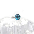 Gradient Tourmaline CZ Titanium tongue stud - Gradient Tourmaline CZ Titanium tongue stud - Deep Blue / 12mm by CRUXJEWELRY