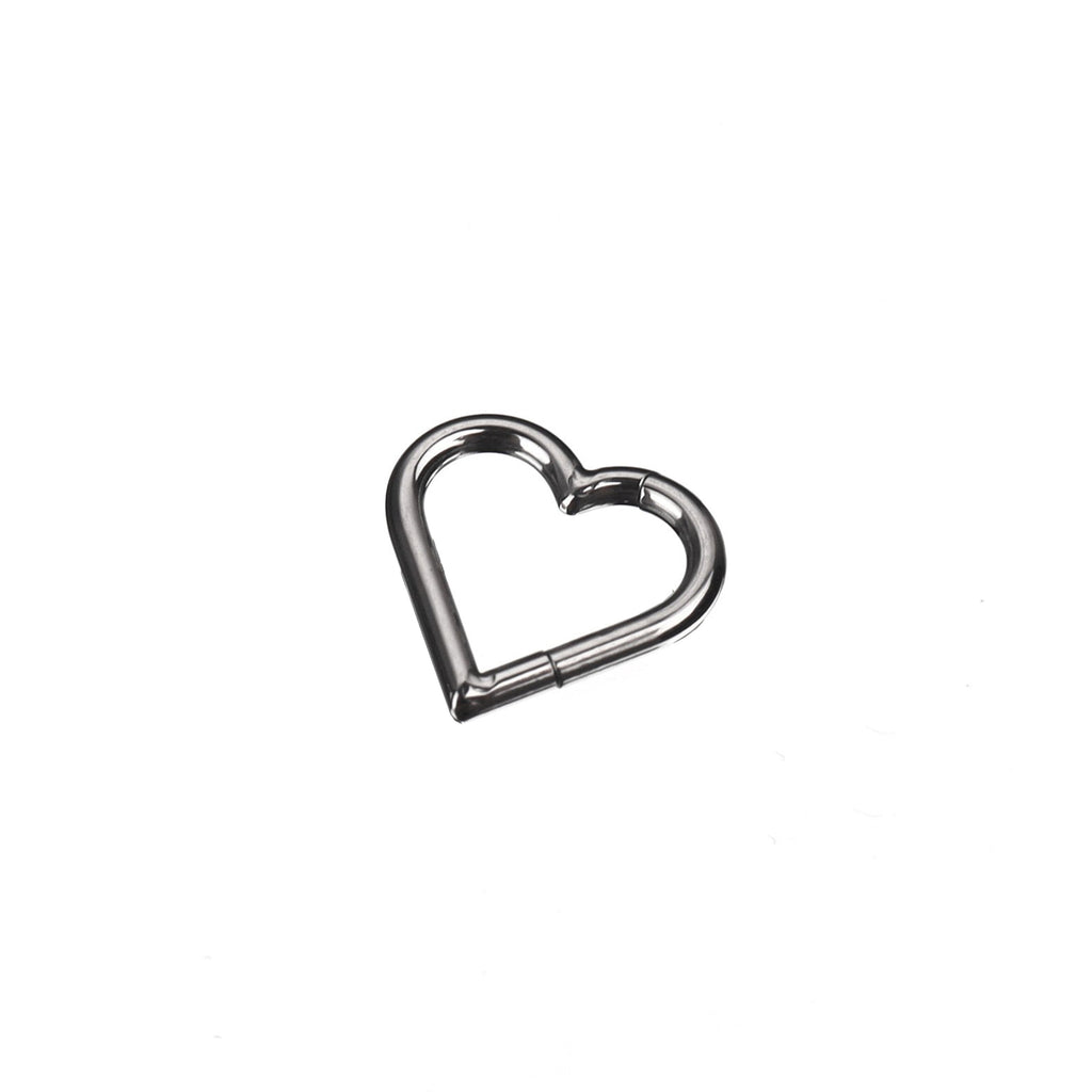 Heart-shaped Titanium Septum Ring - Heart-shaped Titanium Septum Ring - Sliver / 8mm by CRUXJEWELRY