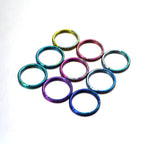 Basic Half Opal Titanium Segment Hoop - Basic Half Opal Titanium Segment Hoop - Light Green / 8mm by CRUXJEWELRY
