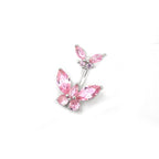 Butterfly CZ S925 Sterling Silver Belly Ring - Butterfly CZ S925 Sterling Silver Belly Ring - Pink / 6mm by CRUXJEWELRY