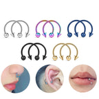 12PCS Basic Stainless steel Horseshoe Ring Set - 12PCS Basic Stainless steel Horseshoe Ring Set - 8mm / 3mm by CRUXJEWELRY