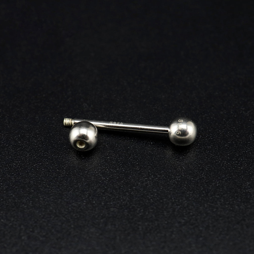 Classic Externally Threaded S925 Sterling Silver barbell studs - Classic Externally Threaded S925 Sterling Silver barbell studs - Default Title by CRUXJEWELRY