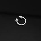Pure White Tapered Orb Metal Horseshoe Ring - Pure White Tapered Orb Metal Horseshoe Ring - Spike & Spike / 8mm by CRUXJEWELRY