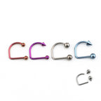 Classic Internally Threaded Titanium U-Ring - Classic Internally Threaded Titanium U-Ring - Ball & Ball / 8mm by CRUXJEWELRY