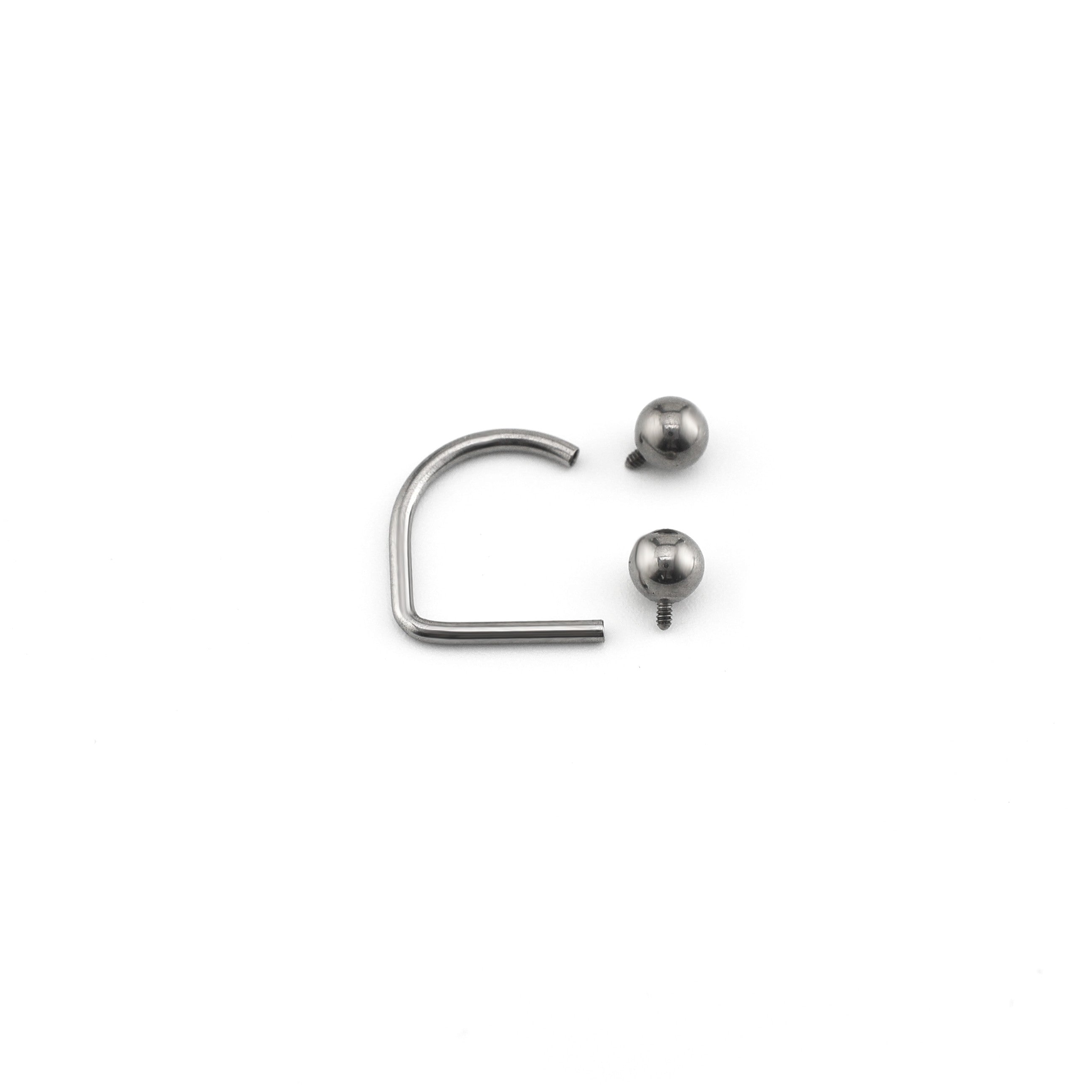 Classic Internally Threaded Titanium U-Ring - Classic Internally Threaded Titanium U-Ring - Ball & Ball / 8mm by CRUXJEWELRY