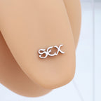 "SEX" Text Stainless Steel Tongue Stud - "SEX" Text Stainless Steel Tongue Stud - 1.2mm/16G / 12mm by CRUXJEWELRY