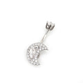 Moon CZ S925 Sterling Silver Belly Ring - Moon CZ S925 Sterling Silver Belly Ring - 6mm by CRUXJEWELRY