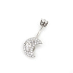 Moon CZ S925 Sterling Silver Belly Ring - Moon CZ S925 Sterling Silver Belly Ring - 6mm by CRUXJEWELRY