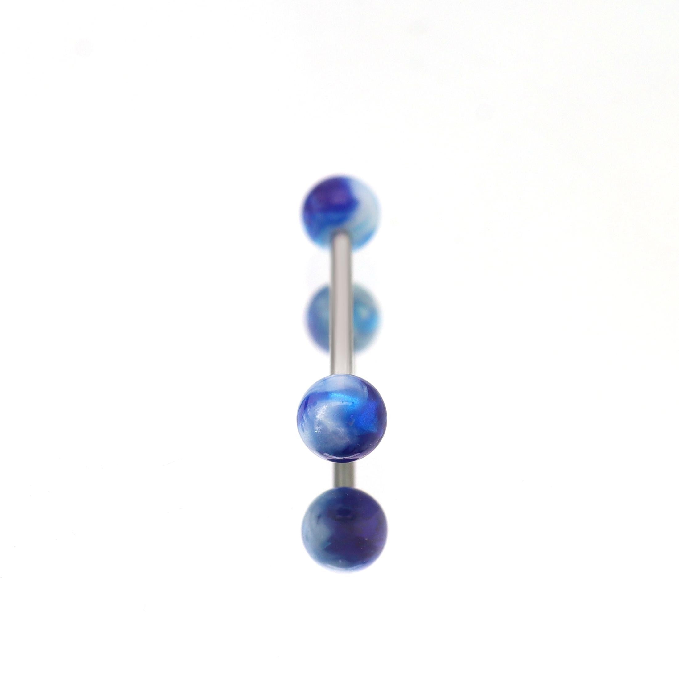 Vibrant Acrylic stainless steel Straight Barbell - Vibrant Acrylic stainless steel Straight Barbell - Deep Blue / 10mm by CRUXJEWELRY