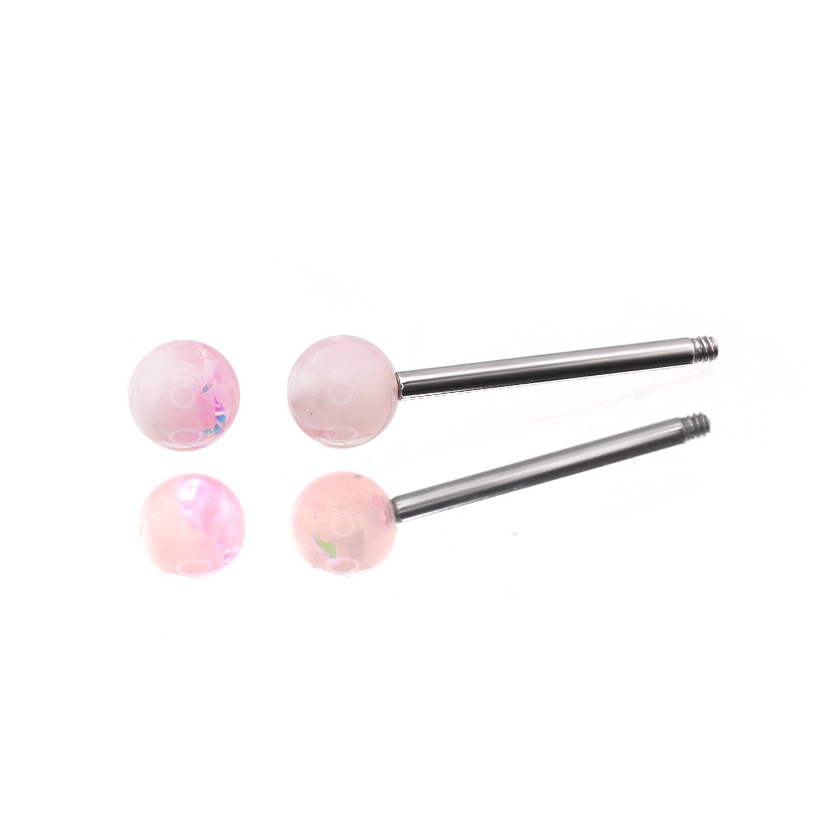 Vibrant Acrylic stainless steel Straight Barbell - Vibrant Acrylic stainless steel Straight Barbell - Pink / 10mm by CRUXJEWELRY