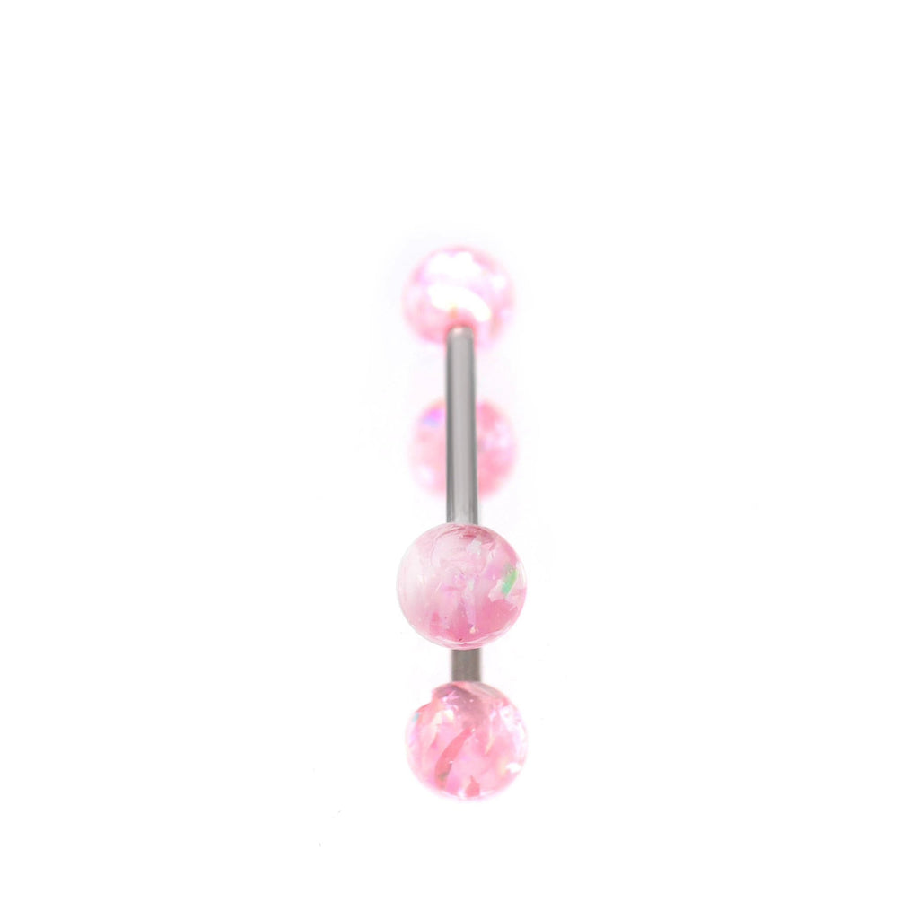 Vibrant Acrylic stainless steel Straight Barbell - Vibrant Acrylic stainless steel Straight Barbell - Neon Pink / 10mm by CRUXJEWELRY