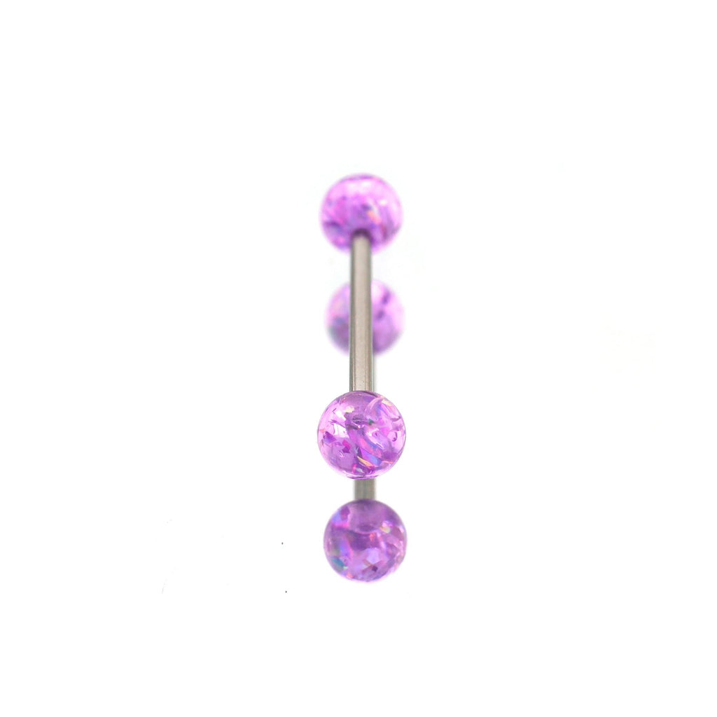 Vibrant Acrylic stainless steel Straight Barbell - Vibrant Acrylic stainless steel Straight Barbell - Purple / 10mm by CRUXJEWELRY