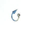 Spike and Ball Ends Horseshoe Titanium Lip Ring - Spike and Ball Ends Horseshoe Titanium Lip Ring - blue-yellow-gradient / Spike & Ball by CRUXJEWELRY