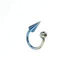 Spike and Ball Ends Horseshoe Titanium Lip Ring - Spike and Ball Ends Horseshoe Titanium Lip Ring - blue-yellow-gradient / Spike & Ball by CRUXJEWELRY