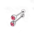Demon Eye Stainless Steel Tongue Barbell - Demon Eye Stainless Steel Tongue Barbell - Red / 8mm by CRUXJEWELRY