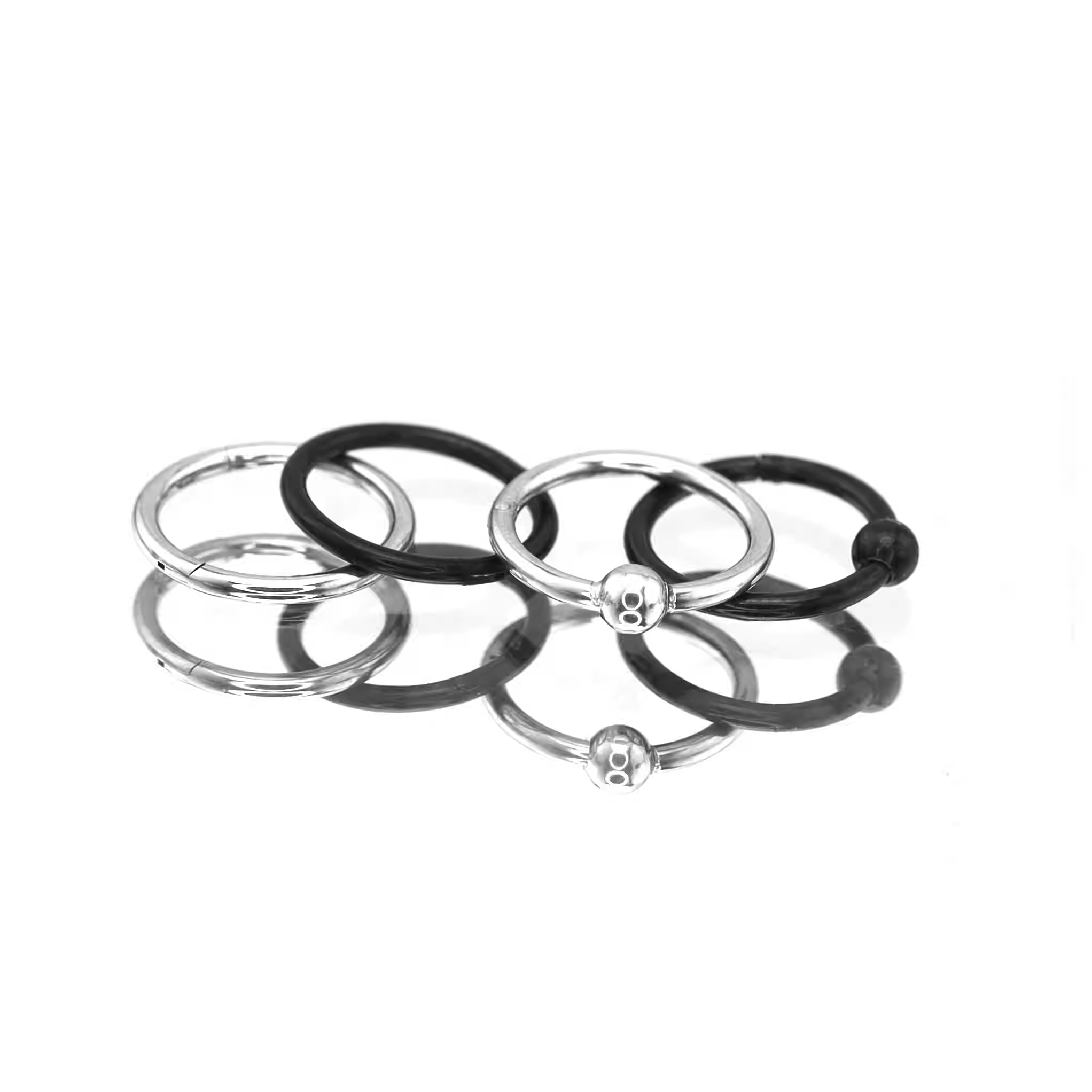 4PCS 16G Stainless Steel Nose Hoop Set - 4PCS 16G Stainless Steel Nose Hoop Set - Default Title by CRUXJEWELRY