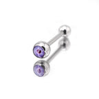 Demon Eye Stainless Steel Tongue Barbell - Demon Eye Stainless Steel Tongue Barbell - Purple / 8mm by CRUXJEWELRY