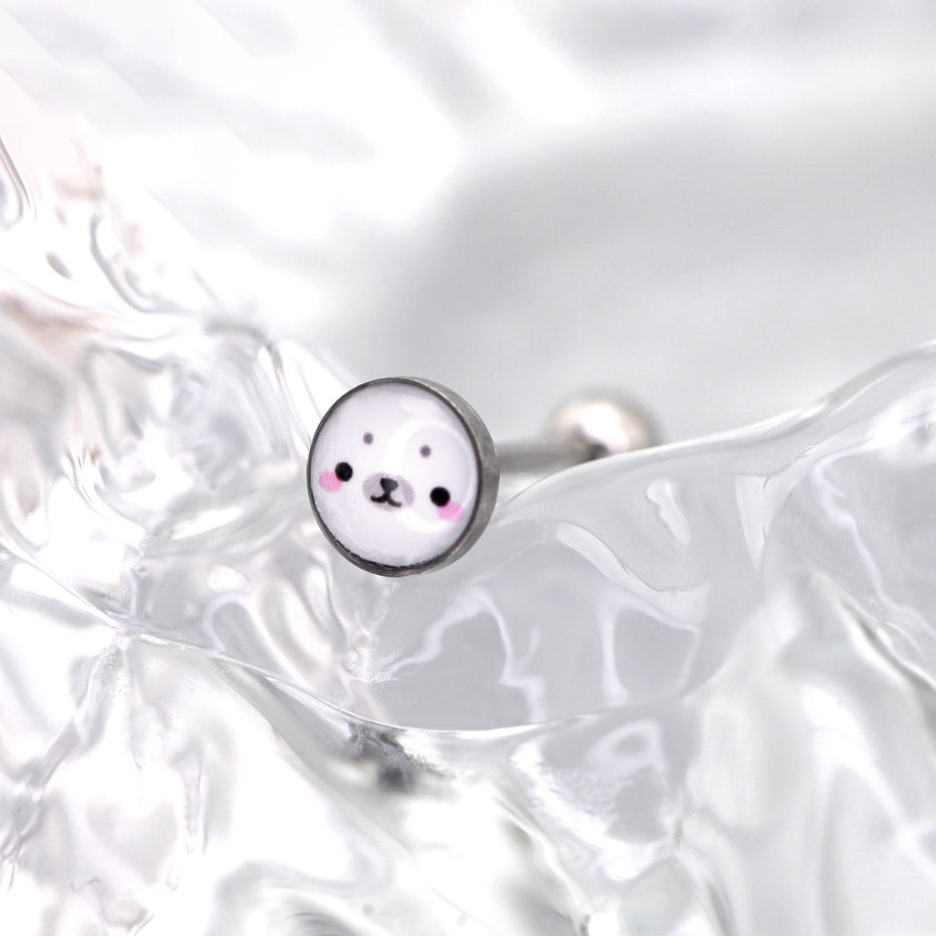 Little Seal Resin Tongue Stud - Little Seal Resin Tongue Stud - 1.2mm/16G / 10mm by CRUXJEWELRY