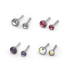 4/8PCS 20G Crystal Nostril Stud Set - 4/8PCS 20G Crystal Nostril Stud Set - 8PCS by CRUXJEWELRY