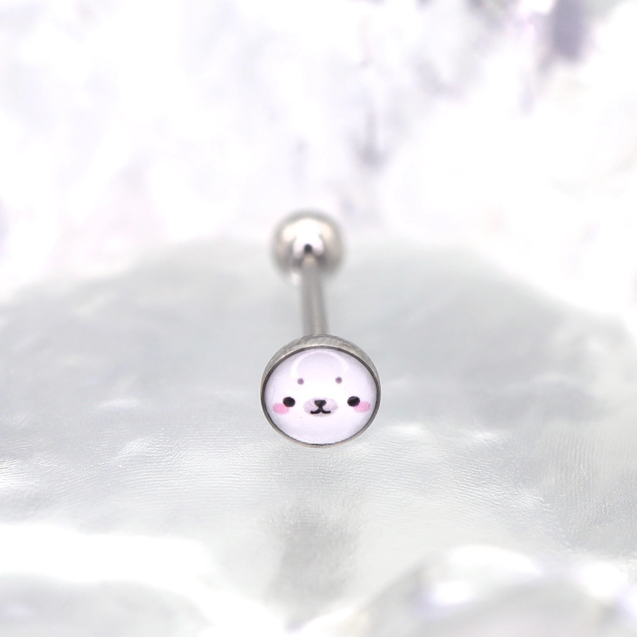 Little Seal Resin Tongue Stud - Little Seal Resin Tongue Stud - 1.2mm/16G / 10mm by CRUXJEWELRY
