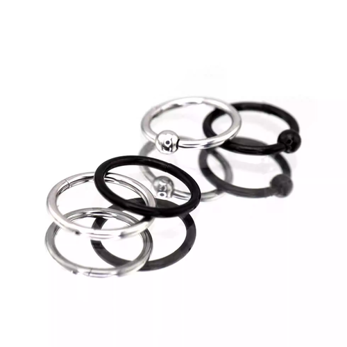 4PCS 16G Stainless Steel Nose Hoop Set - 4PCS 16G Stainless Steel Nose Hoop Set - Default Title by CRUXJEWELRY
