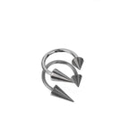 Spike and Ball Ends Horseshoe Titanium Lip Ring - Spike and Ball Ends Horseshoe Titanium Lip Ring - silver-1 / Spike & Ball by CRUXJEWELRY
