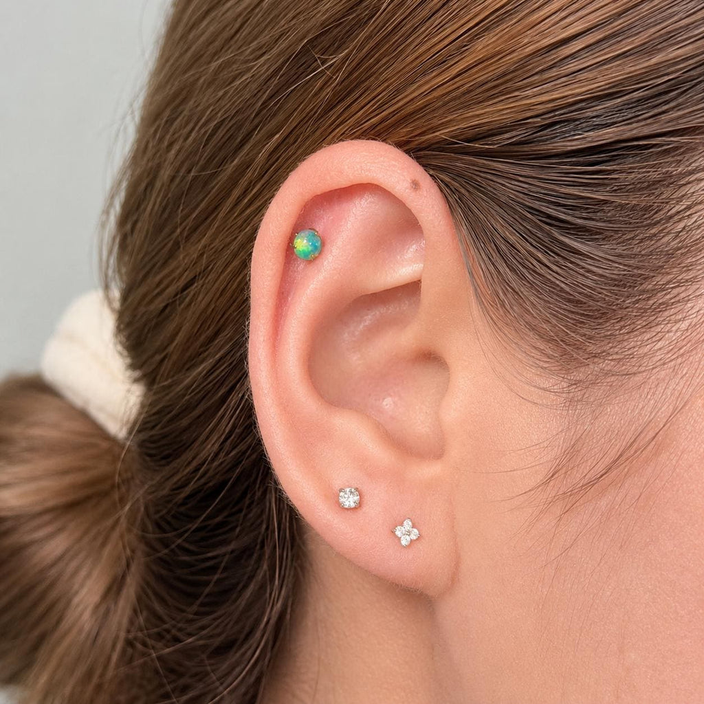 Aurora Orb Opal F136 Titanium piercing top detail 2