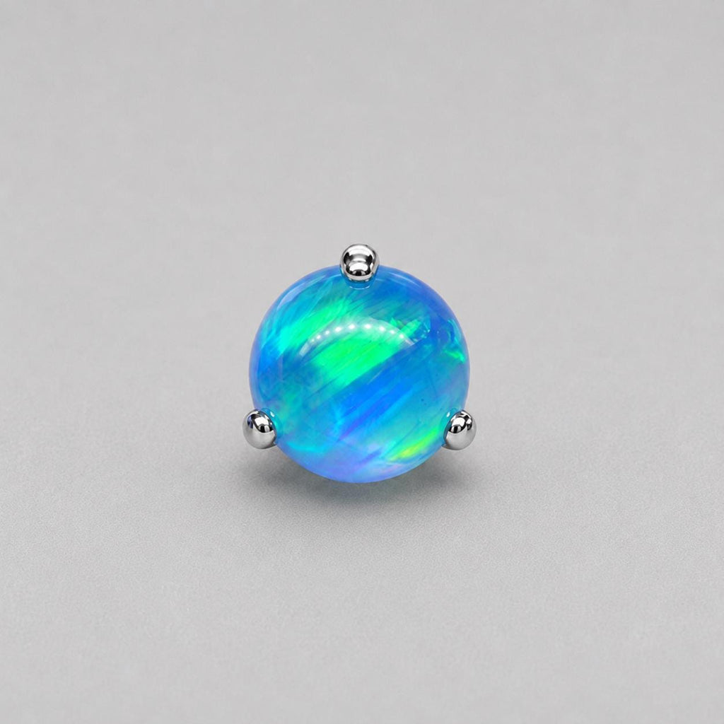 Aurora Glow Jelly Opal OP508 Teal Blue F136 Titanium piercing top