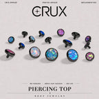 Solar Halo Fire Opal F136 Titanium piercing top
