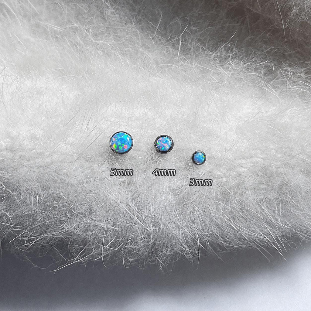 Solar Halo Fire Opal F136 Titanium piercing top detail 7