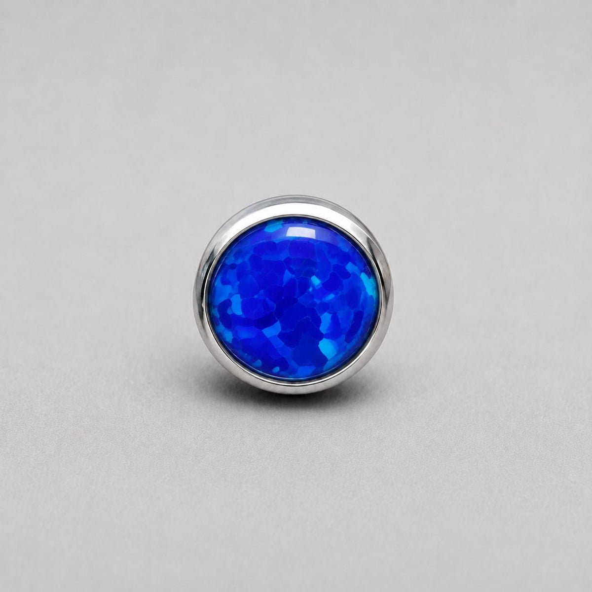 Solar Halo Fire Opal OP50 Deep Blue F136 Titanium piercing top