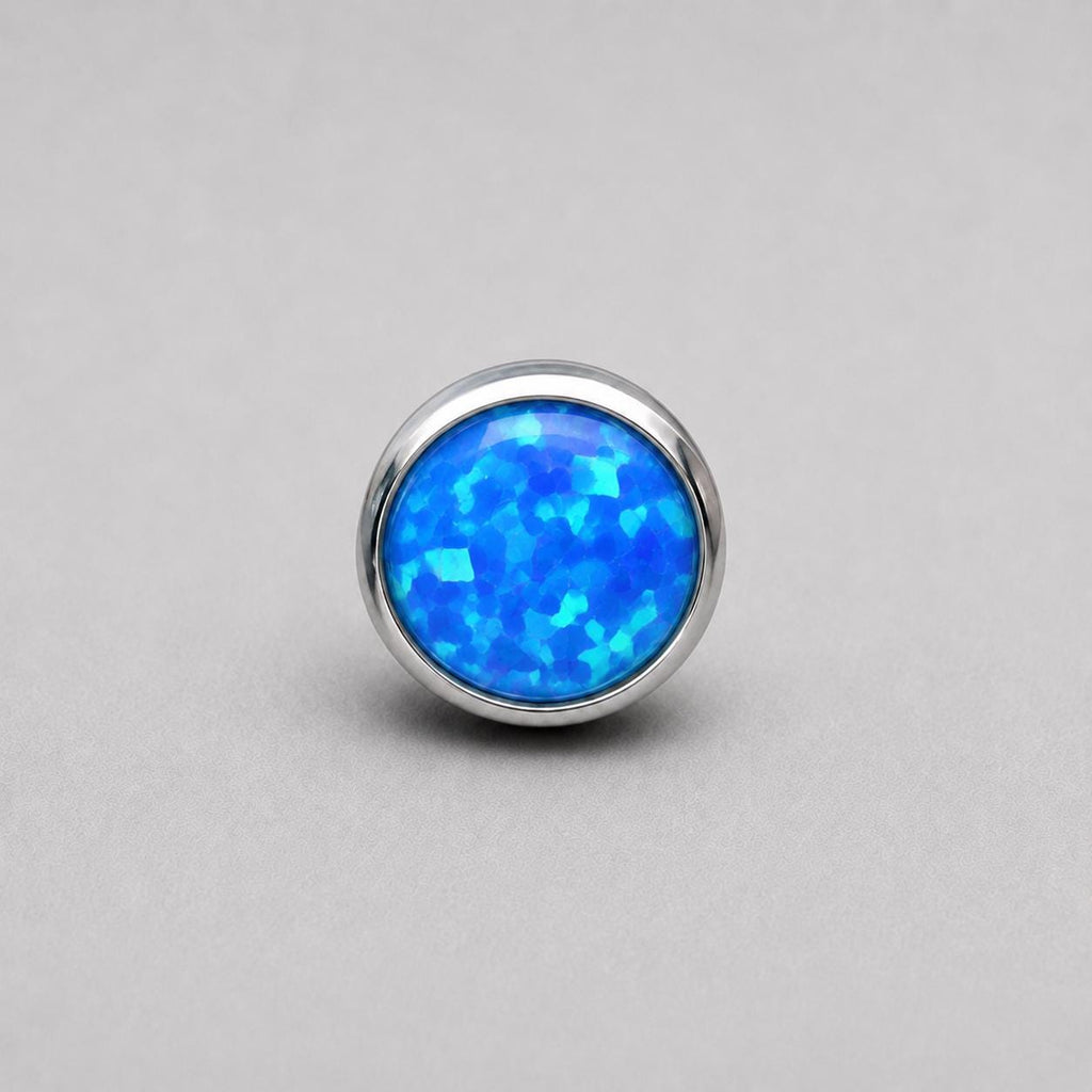 Solar Halo Fire Opal OP05 Aqua Blue F136 Titanium piercing top