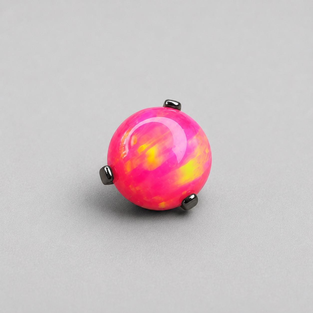 Solar Flare Fire Opal OP42 Hot Pink F136 Titanium piercing top