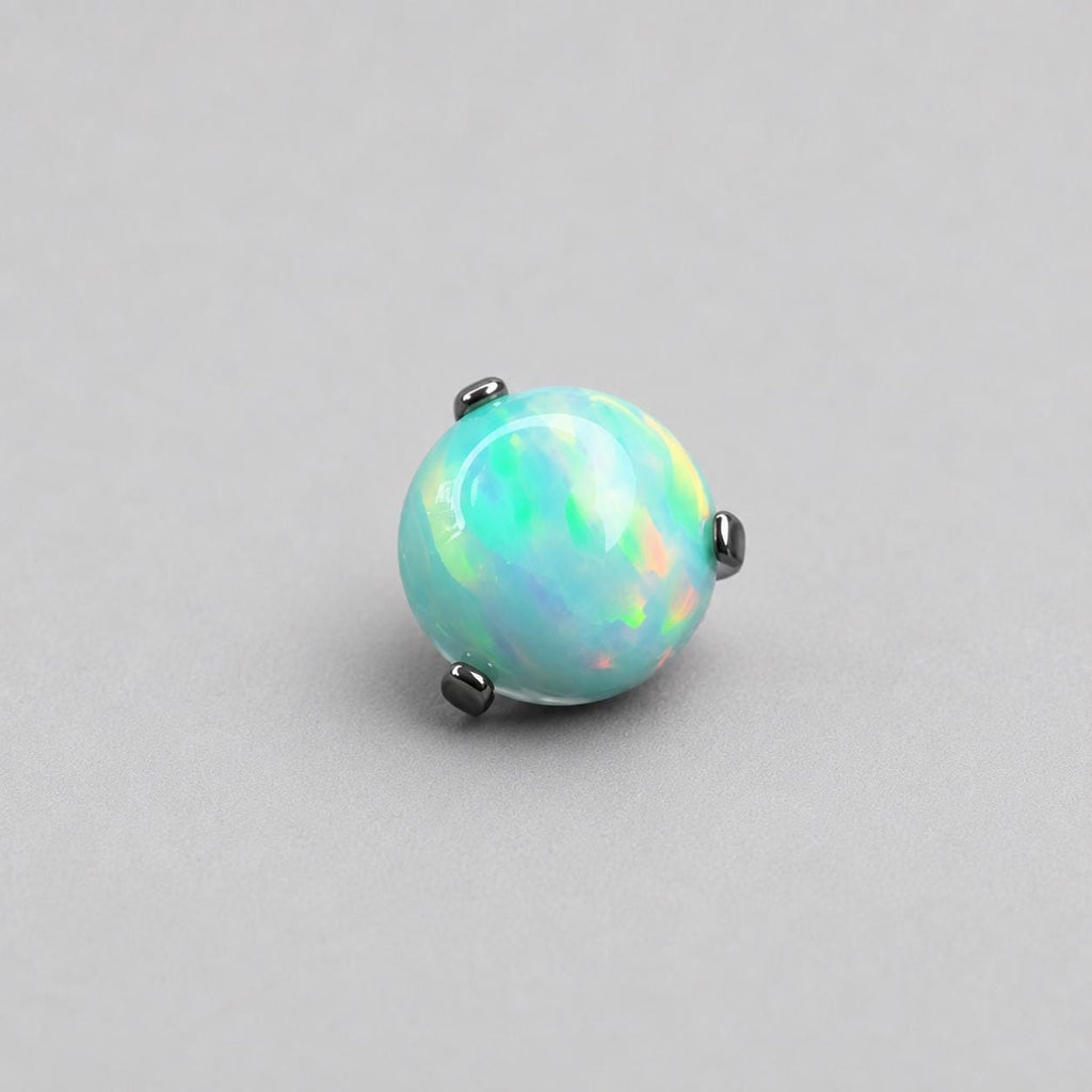 Solar Flare Fire Opal OP03 Mint Green F136 Titanium piercing top