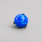 Solar Flare Fire Opal OP05 Deep Blue F136 Titanium piercing top