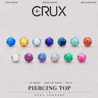 Solar Ripple Fire Opal F136 Titanium piercing top
