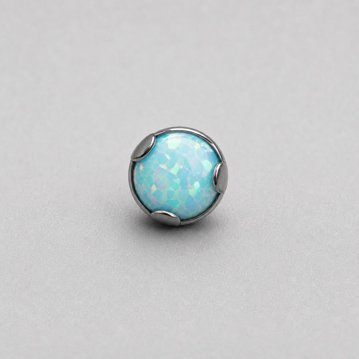 Solar Ripple Fire Opal OP03 Aqua F136 Titanium piercing top