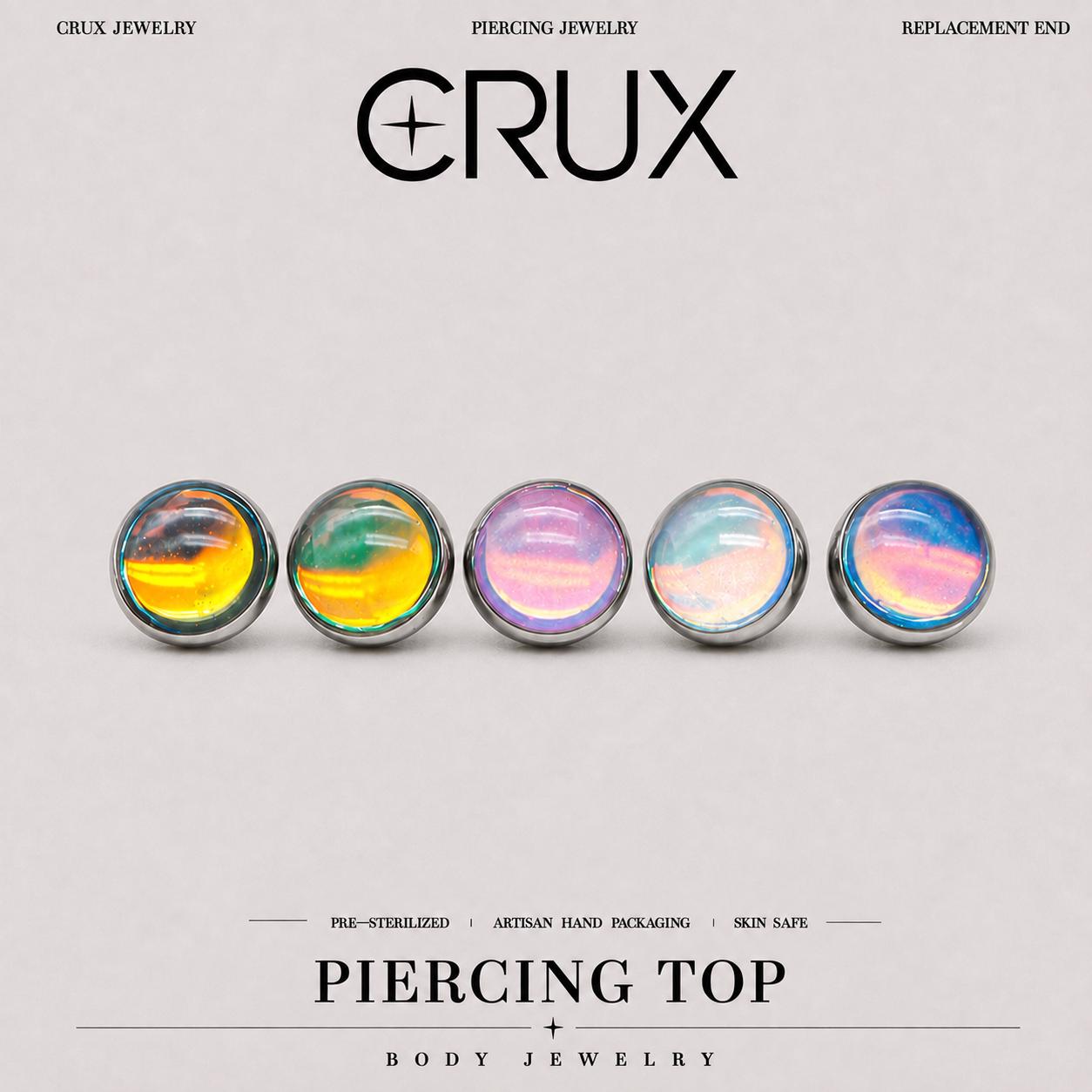 Liquid Aura Cabochon F136 Titanium piercing top