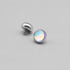 Liquid Aura Cabochon Light Blue F136 Titanium piercing top