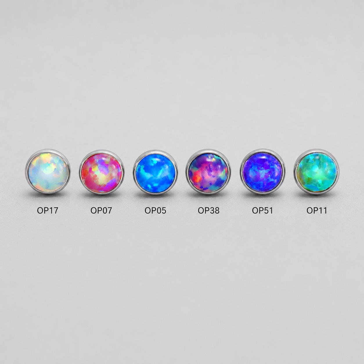 Solar Pulse Fire Opal F136 Titanium piercing top detail 9