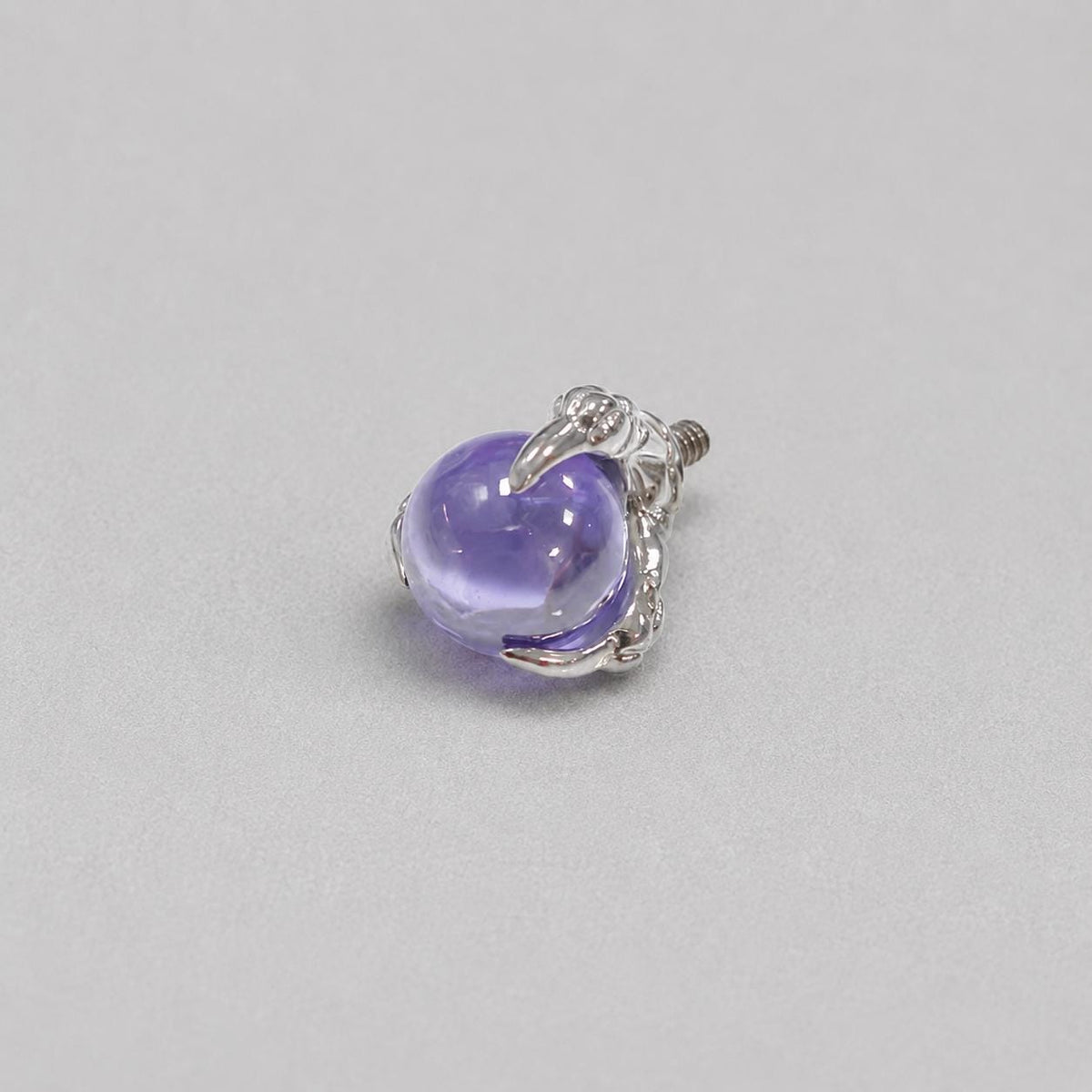 Dragon-Claw Crystal Ball Purple F136 Titanium piercing top
