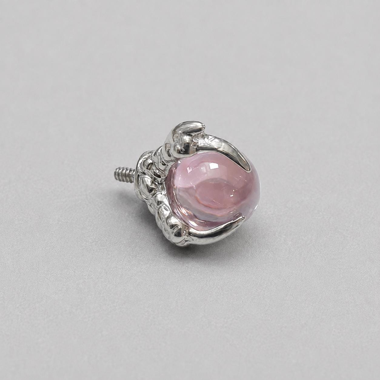 Dragon-Claw Crystal Ball Pink F136 Titanium piercing top