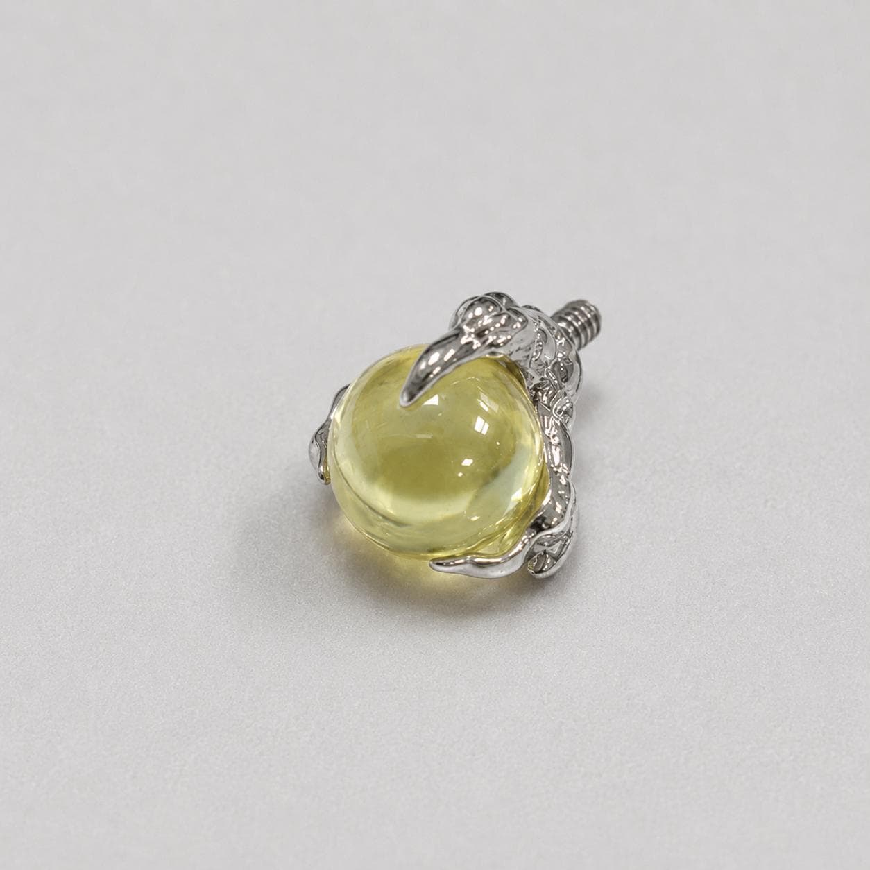 Dragon-Claw Crystal Ball Yellow F136 Titanium piercing top