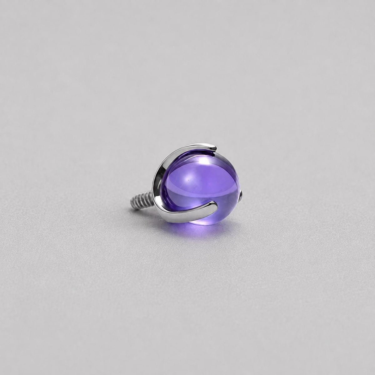 Prism Zircon Ball Purple F136 Titanium piercing top