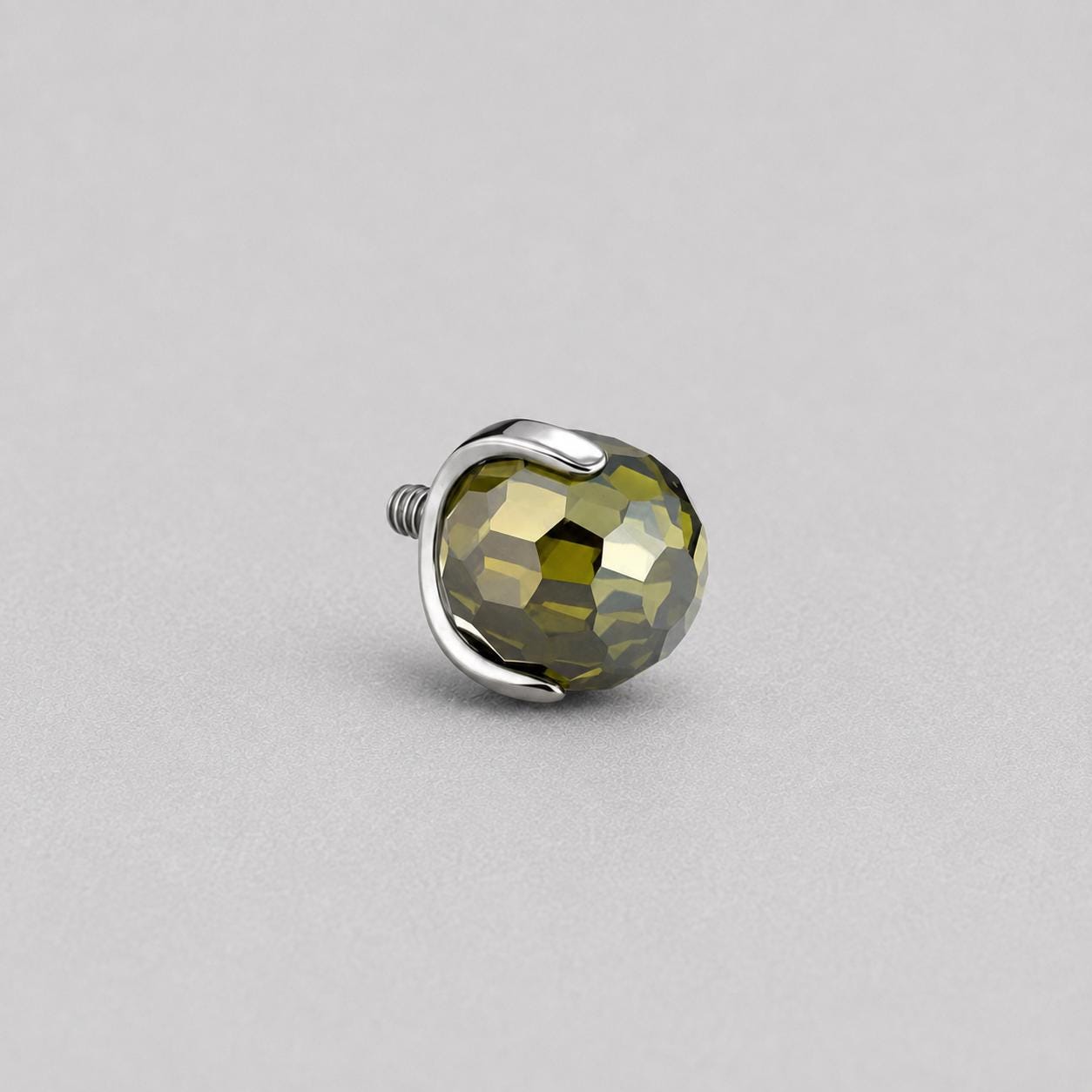 Disco Ball Crystal Olive Green F136 Titanium piercing top