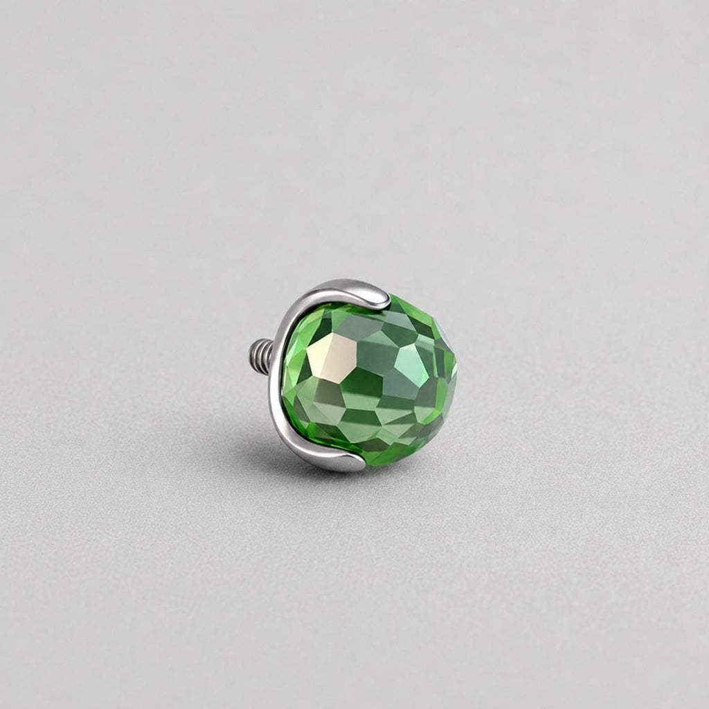 Disco Ball Crystal Green F136 Titanium piercing top