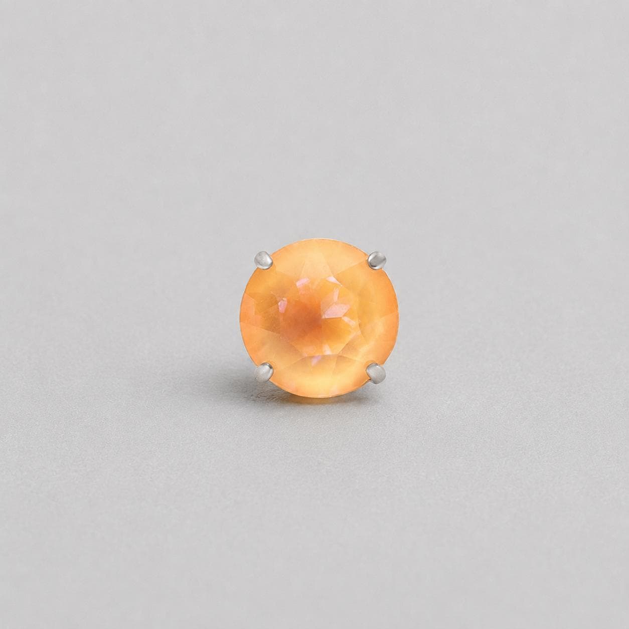 Round-Cut CZ Champagne F136 Titanium piercing top
