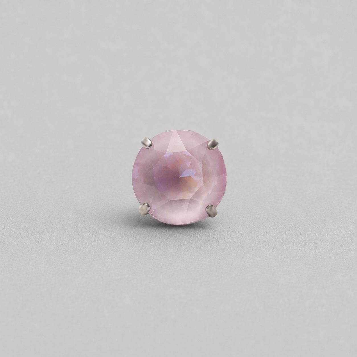 Round-Cut CZ Lavender F136 Titanium piercing top